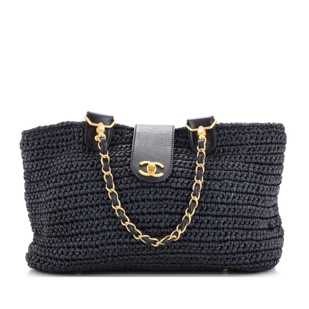 Chanel raffia tote